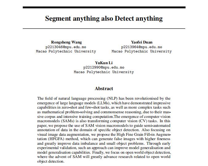 Segment anything also Detect anything
